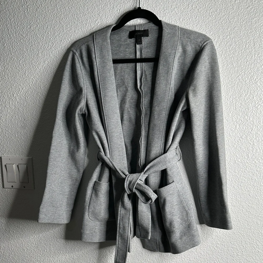 J crew Gray Belted Cardigan size xsmall casual, office. Career
